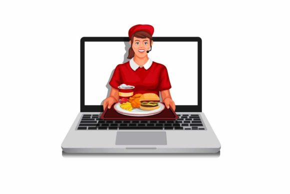 Download Girl Fast Food Worker Served Food Online - Food Collection